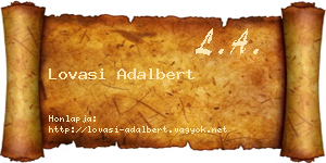 Lovasi Adalbert névjegykártya